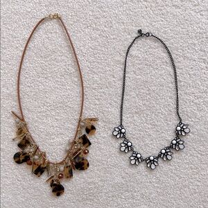 LOFT Black and Brown Necklace Set with Elegant Pendants